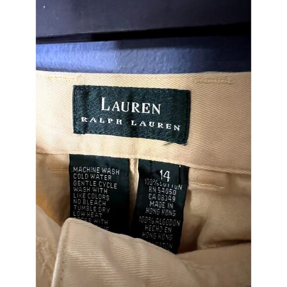 Lauren Ralph Lauren Cropped Wide Leg Jeans Yellow High Waisted Size 14 Lagenlook - Picture 5 of 9